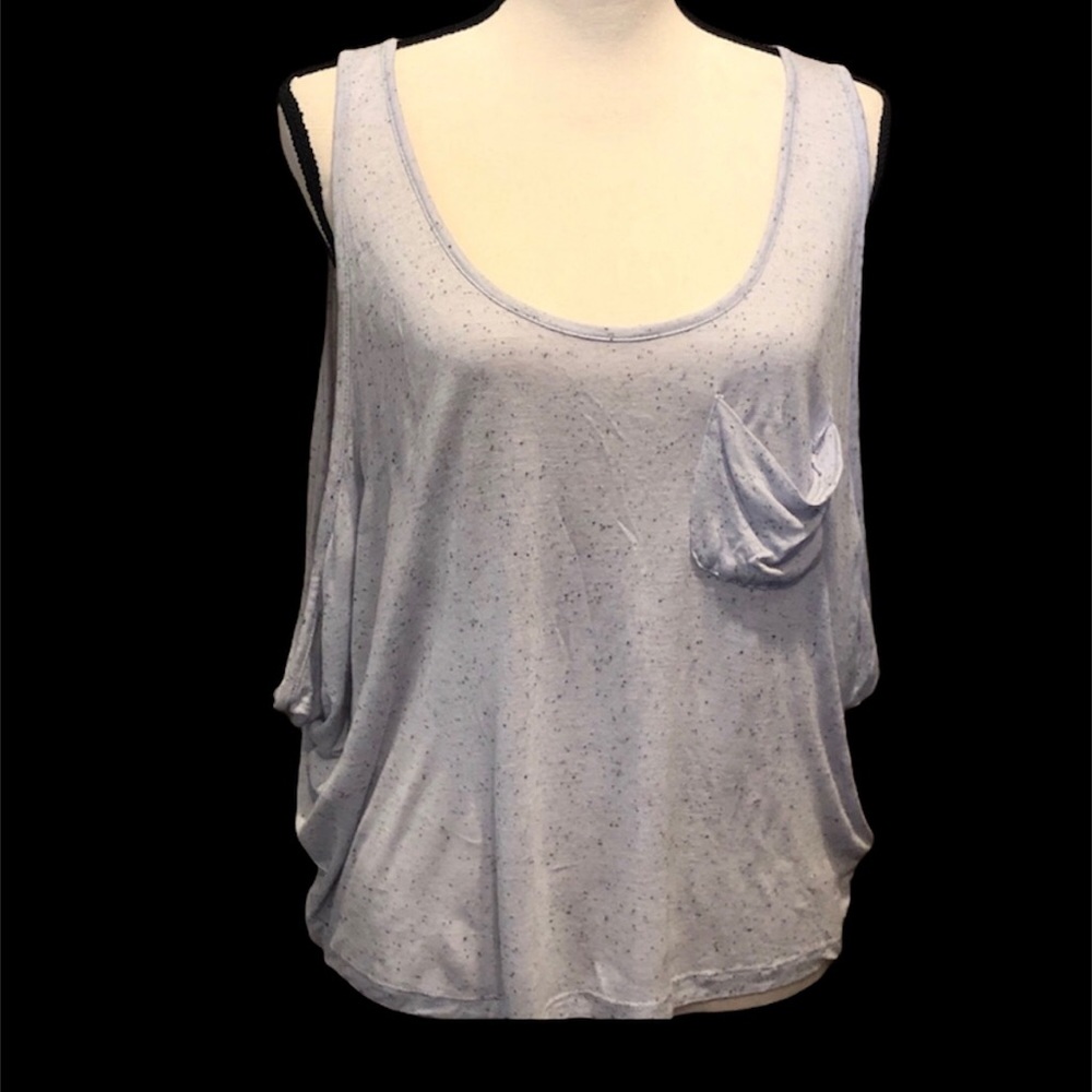 TRESICS GRAY MARLED DROP ARMHOLE OPEN SIDE CUTOUT TANK TOP